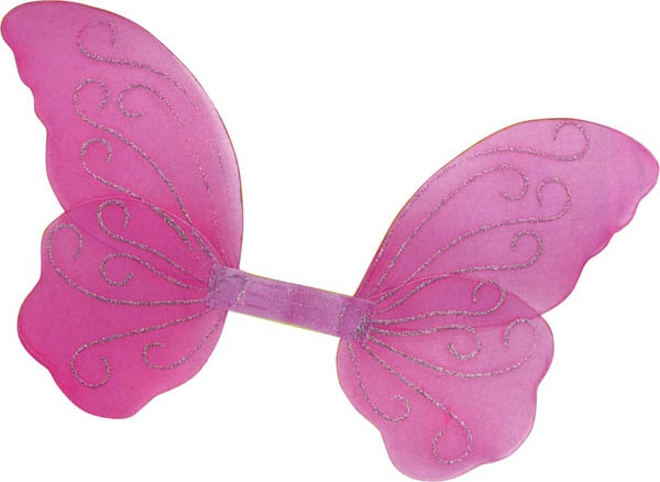 Ailes de papillon  paillettes 50 cm roses - Photo