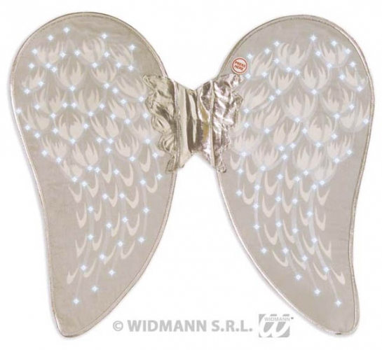 Ailes d'ange lumineuses-fibres optiques 49hx25l cm/aile-piles incluse - Photo