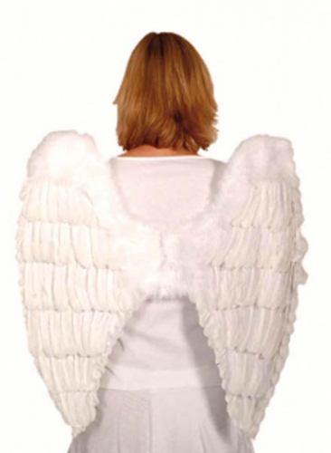 Maxi ailes d'ange plumes blanches 65 x65 cm - Photo