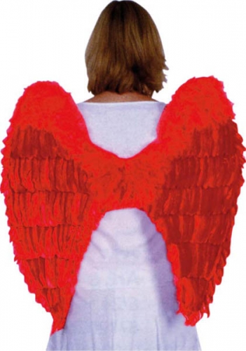 Maxi ailes d'ange plumes rouges 65 x65 cm - Photo