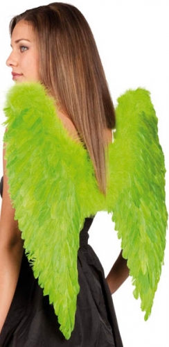 Maxi ailes d'ange plumes vert 65 x65 cm - Photo