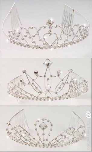 Tiare strass 3 modeles assortis - Photo