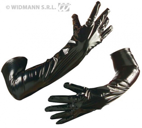 Gants vinyle 56 cm noirs - Photo