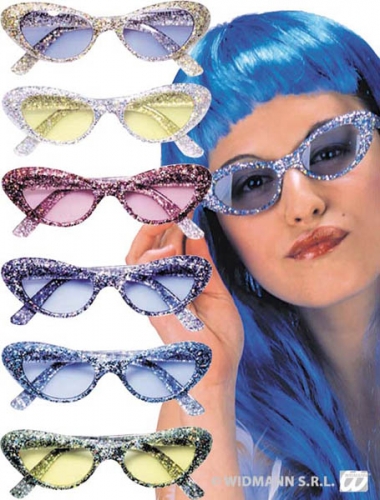 Lunettes pailletes cats'eyes 6 couleurs assorties uv400 - Photo