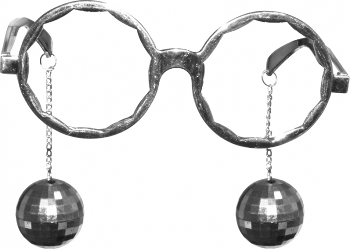 Lunettes disco avec boules argent - Photo