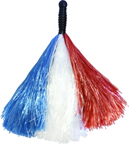 Pom-pom raphia nylon bleu blanc rouge - Photo