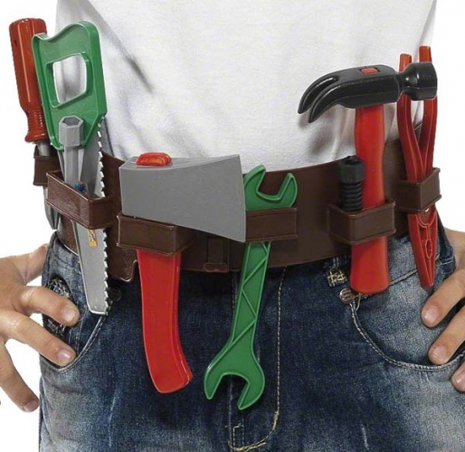 Ceinture avec outils travailleur de chantier et casque enfant - Photo