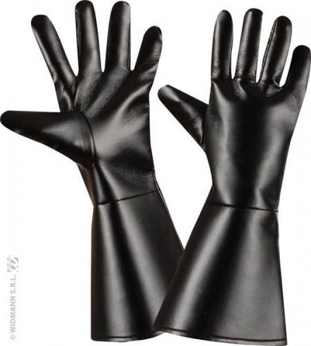 Gants simili cuir noir adultes - Photo