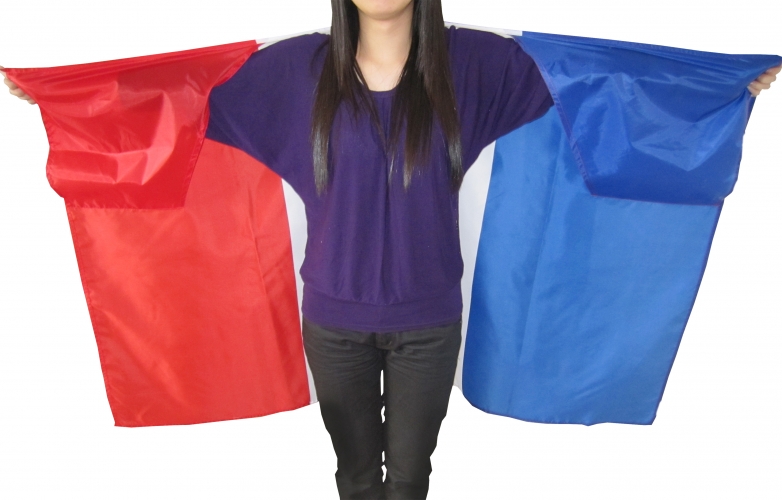 Poncho polyester drapeau franais 90x150 cm - Photo