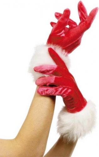 Gants miss santa velours et fourrure - Photo