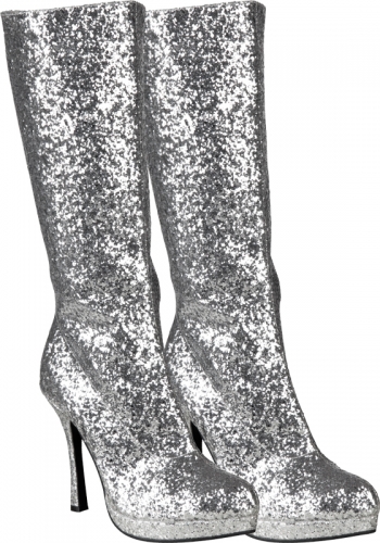 Bottes paillettes argent  - Photo