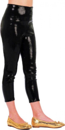 Leggings noir satine  - Photo