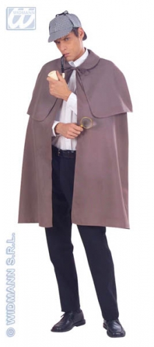 Manteau tissu pesant 100 cm avec capeline gris - Photo