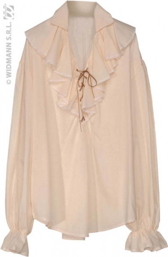 Chemise epoque dame beige  - Photo