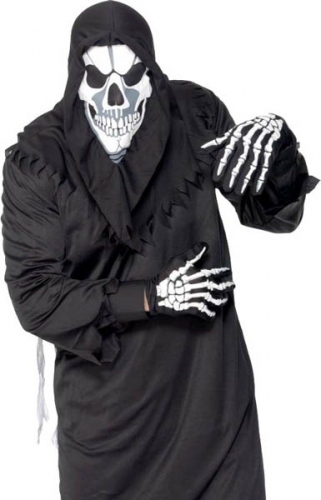 Set skull avec cagoule et gants imprims - Photo