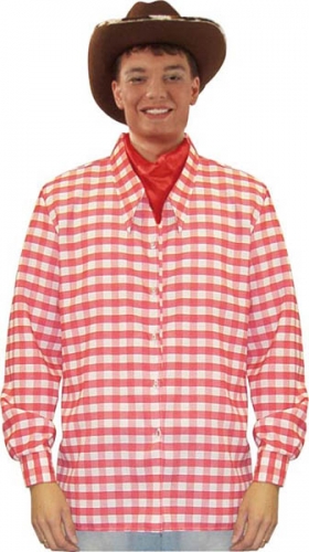 Chemise a carreaux blanc et rouge  - Photo