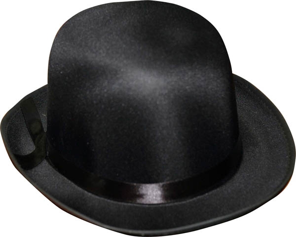 Chapeau melon satin noir  - Photo