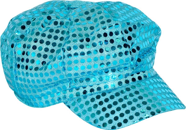 Casquette paillette turquoise   - Photo