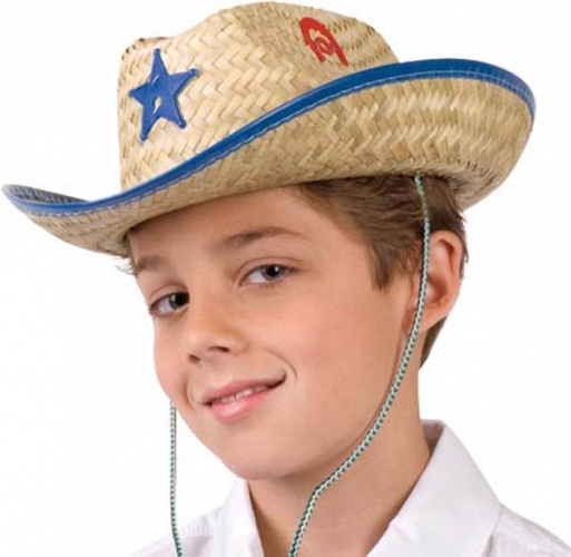 Chapeau cowboy paille enfant couleurs assorties - Photo