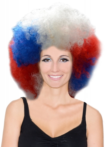 Perruque big afro tricolore - Photo