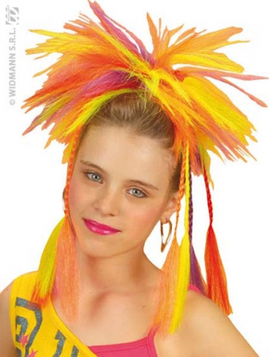 Rajout punk fluo avec tresses multicolore flamme retardante - Photo