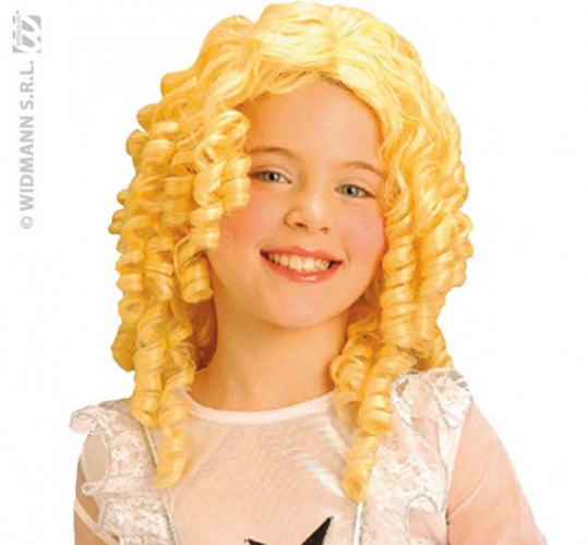 Perruque ange blond / poupe enfant flamme retardante - Photo