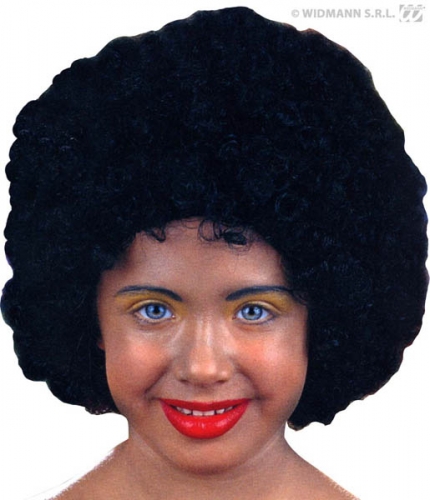 Perruque afro noire enfant flamme retardante - Photo