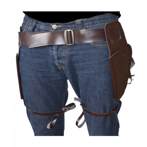 Ceinture double holster marron - Photo