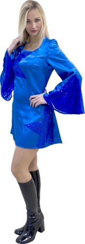 Dguisement disco dancer femme bleu  - Photo