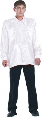 Chemise super ruches homme blanche  - Photo