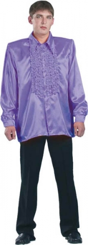 Chemise super ruches homme violet  - Photo