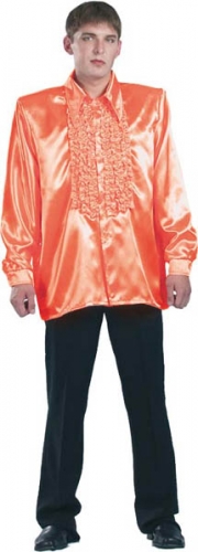 Chemise super ruches homme orange  - Photo