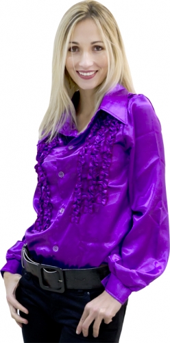 Chemise super ruches femme violette  - Photo