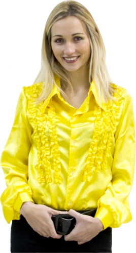 Chemise super ruches femme jaune  - Photo