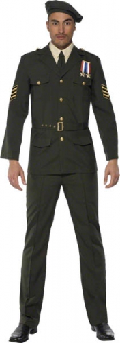 Dguisement homme officier de guerre kaki  - Photo