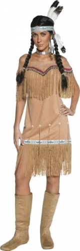 Dguisement indienne beige authentic western  - Photo