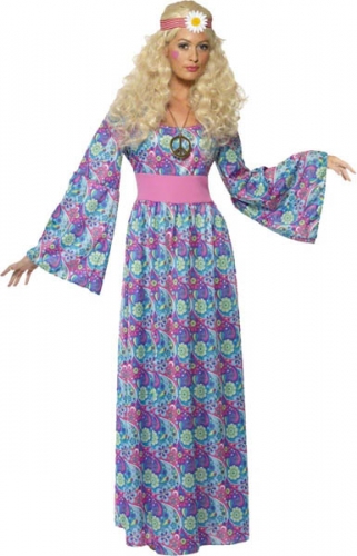 Dguisement hippie robe longue flower  - Photo