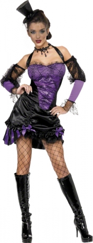 Dguisement fever sductrice cancan noir violet  - Photo