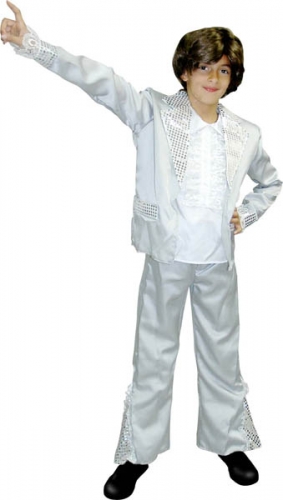 Dguisement disco king enfant argent  - Photo