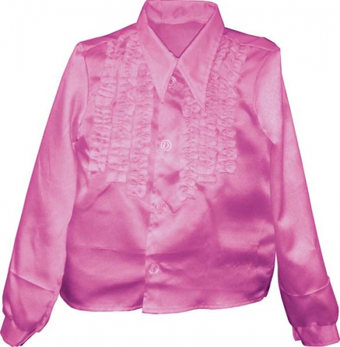 Chemise super ruches enfant fuschia  - Photo