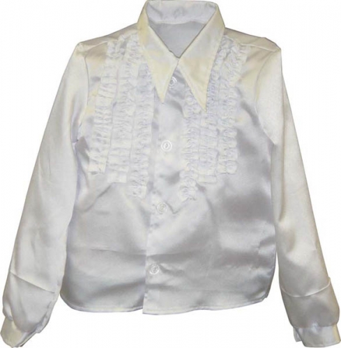 Chemise super ruches enfant blanche  - Photo