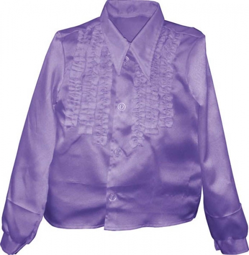 Chemise super ruches enfant violette  - Photo