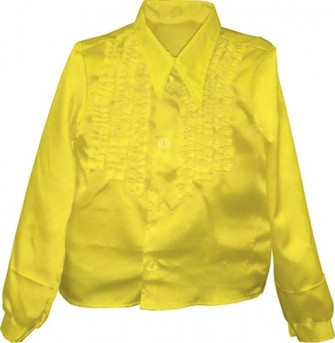 Chemise super ruches enfant jaune  - Photo