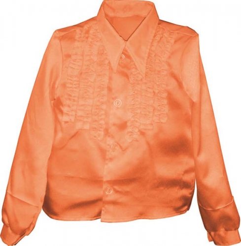 Chemise super ruches enfant orange  - Photo