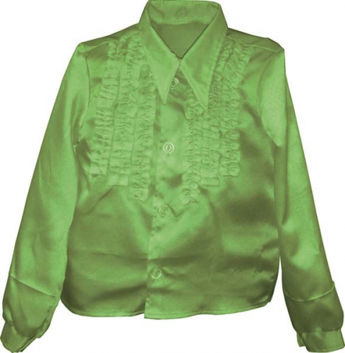 Chemise super ruches enfant verte  - Photo