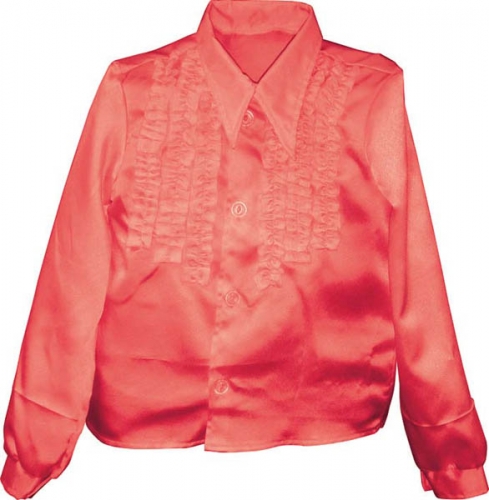 Chemise super ruches enfant rouge  - Photo